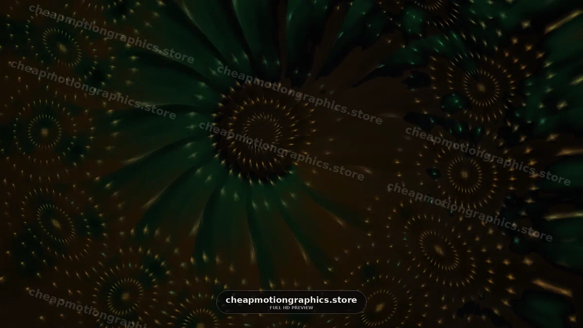 Abstract Green and Gold Radiating Light Pattern