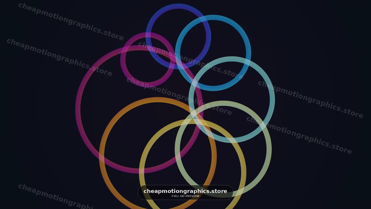 Colorful Overlapping Rings on Dark Background
