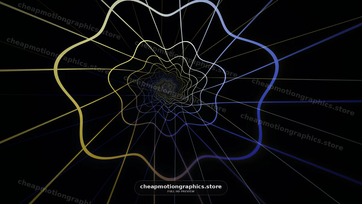 Abstract Colorful Lines Spiraling Into Center