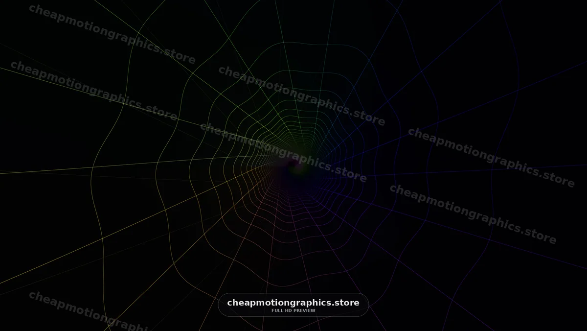 Motion graphic of a 3D tunnel with dynamic lines and colors