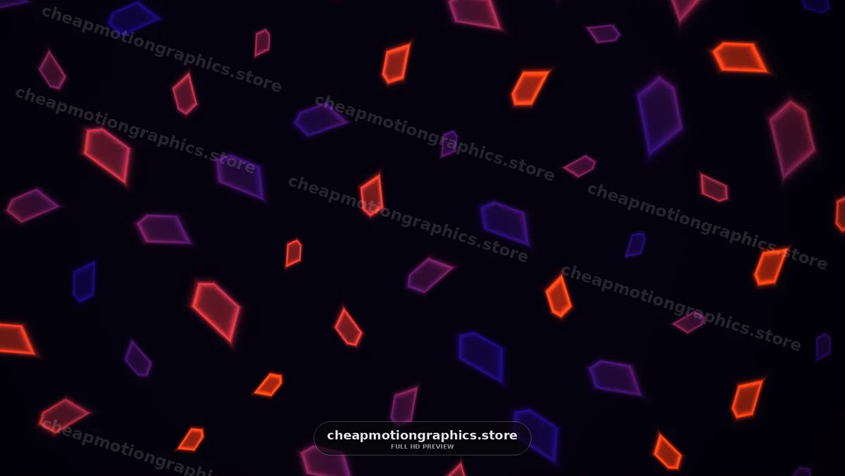 Glowing Neon Geometric Shapes on Black