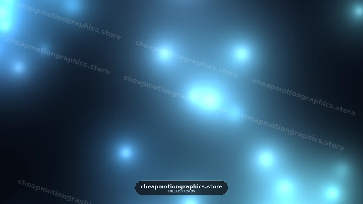 Blue light dots create a soft glow on a dark background