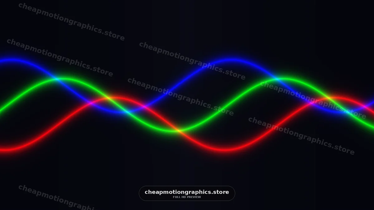 Glowing RGB Waves on Black Background