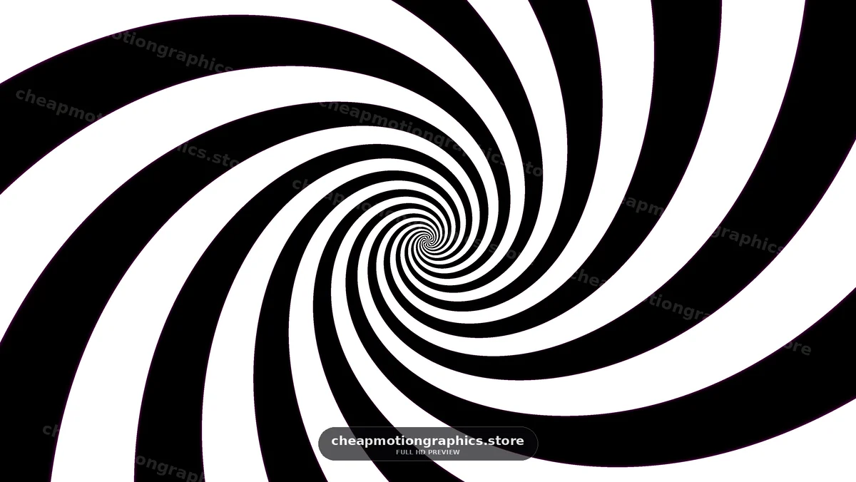 Swirling black and white spiral pattern creates visual illusion