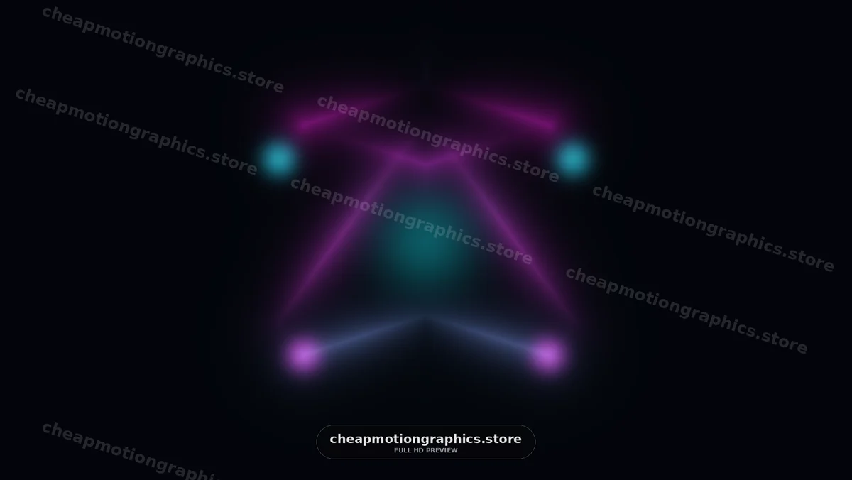 Abstract Neon Light Pattern on Black