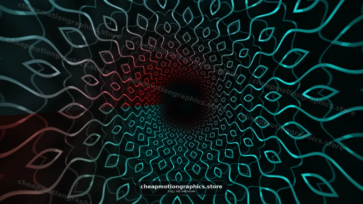 Glowing Geometric Pattern Tunnel