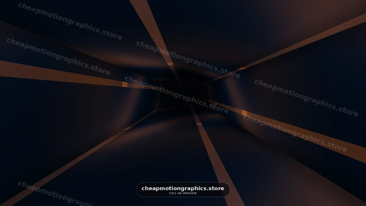 Dark Abstract Tunnel with Orange Light Trails