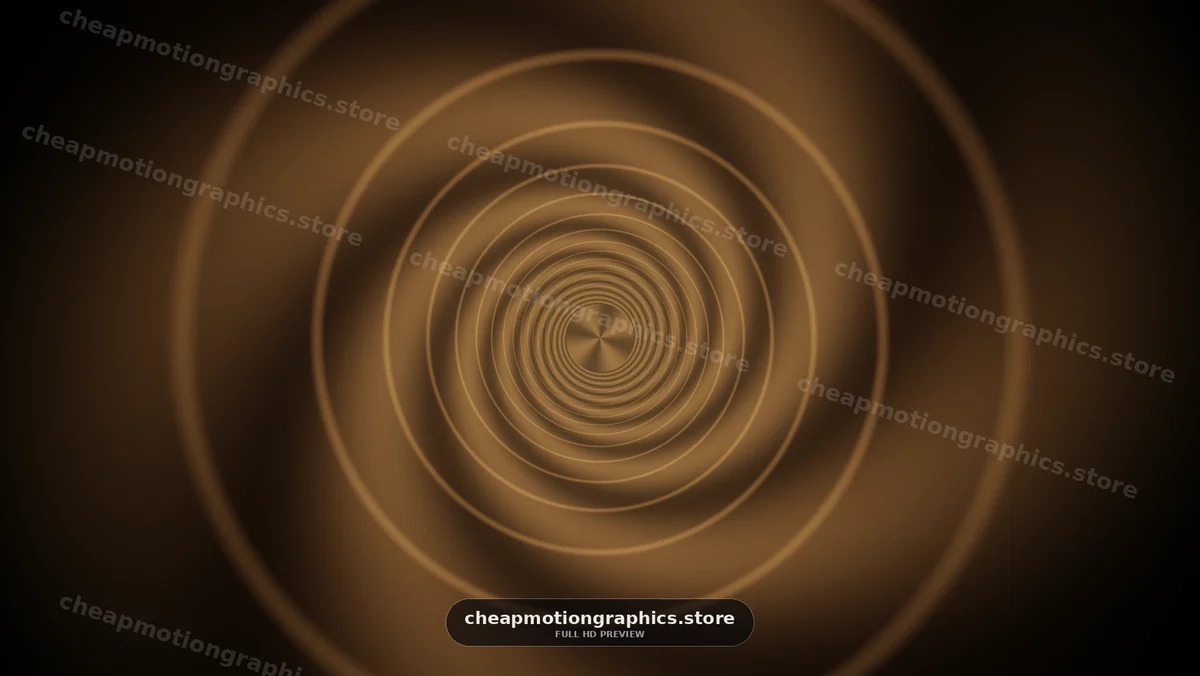 Golden Concentric Rings Abstract Tunnel