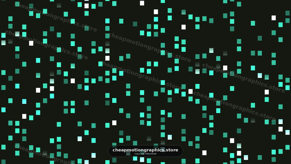 Floating Green and Turquoise Squares on Black