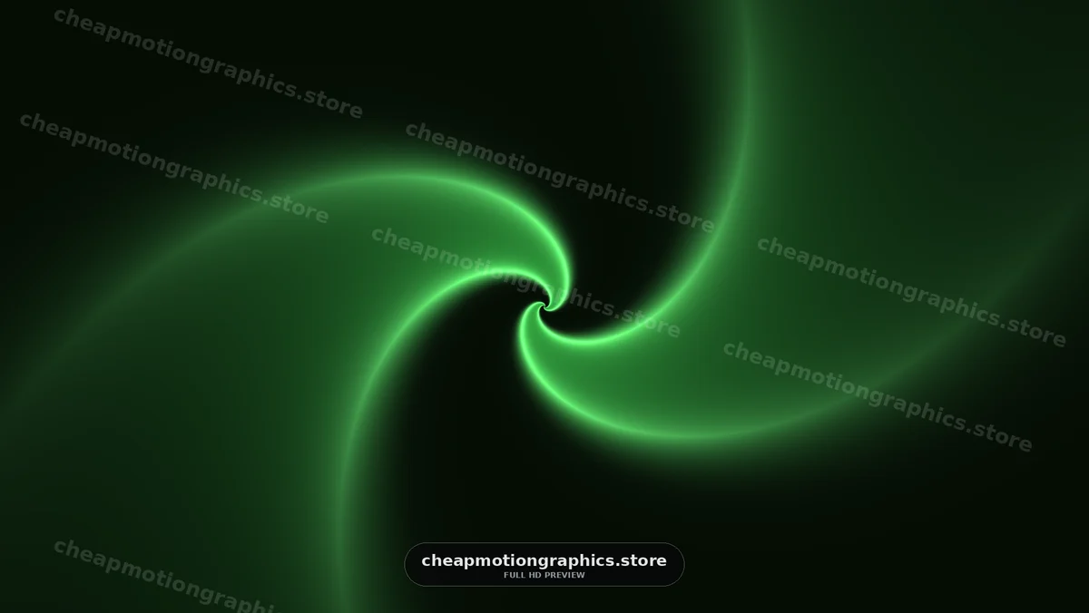 Swirling green light forms abstract pattern on black background