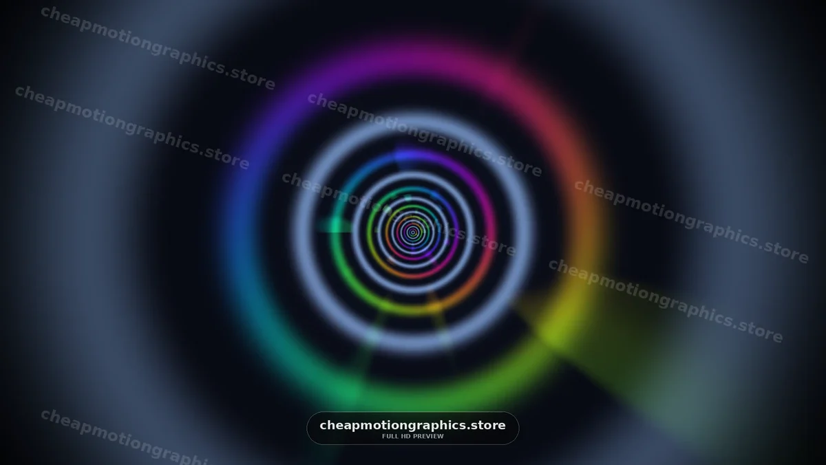 Abstract motion effect with colorful concentric circles