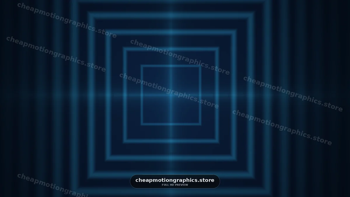 Glowing Blue Concentric Squares