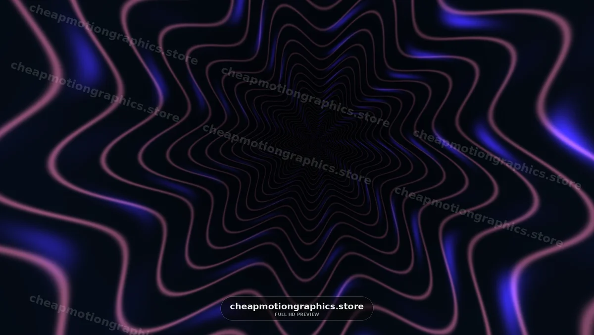 Neon Pink and Blue Wavy Line Tunnel