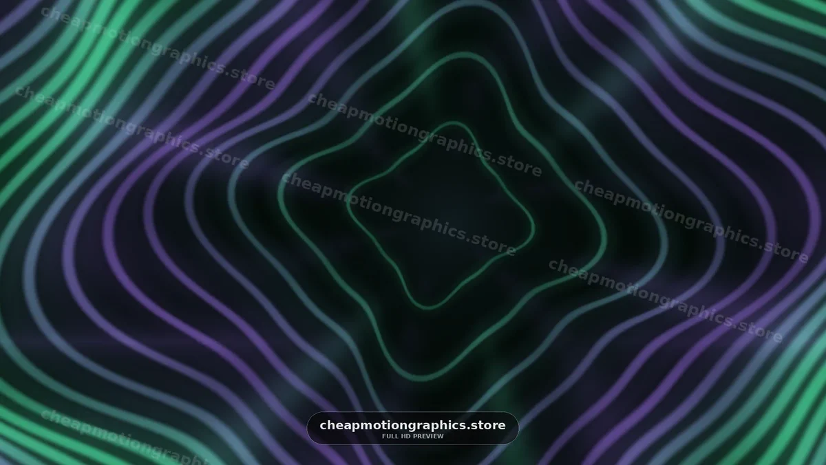 Neon Abstract Wavy Lines in Purple and Green