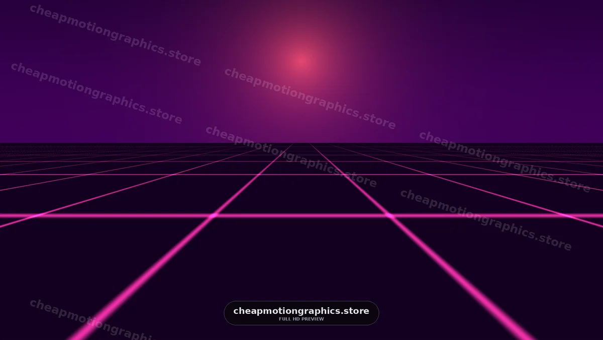 Neon Magenta Grid Under Purple Glow