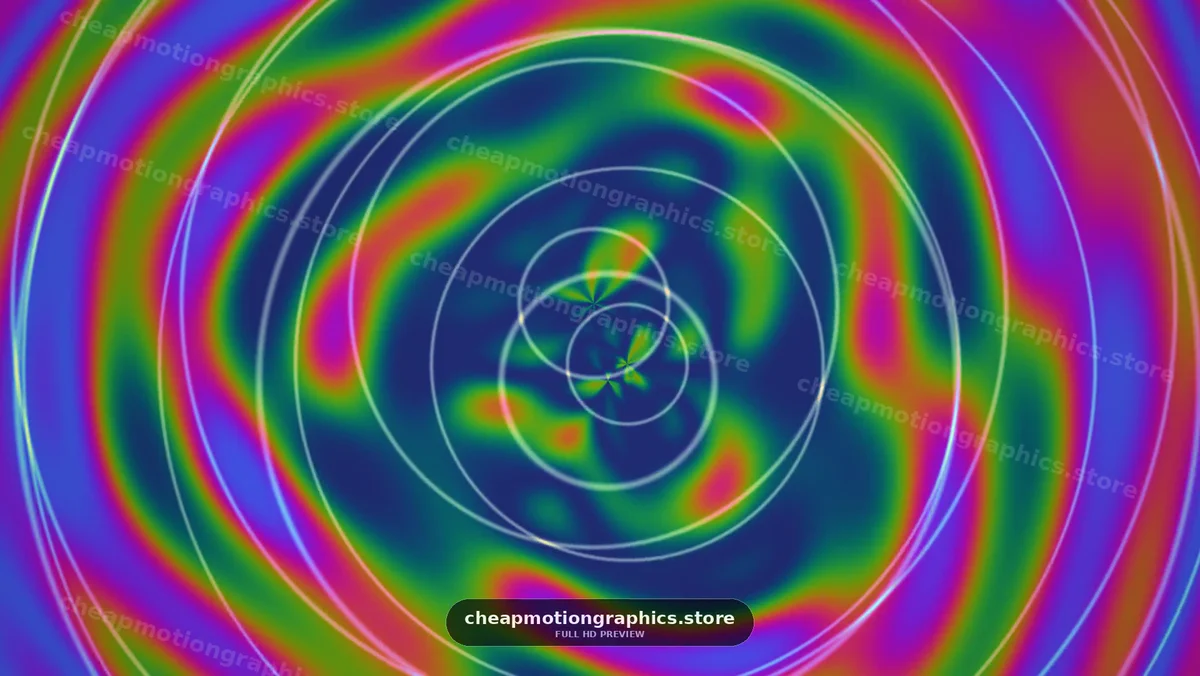 Vibrant Abstract Color Waves with Concentric Rings