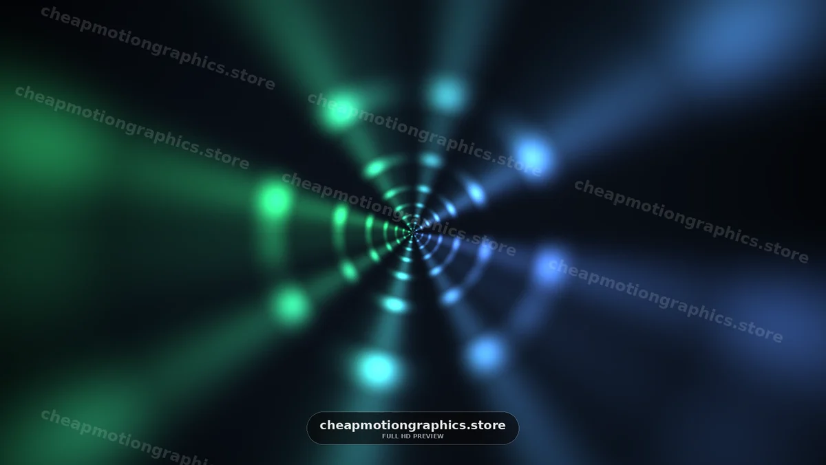 Glowing Blue and Green Light Tunnel