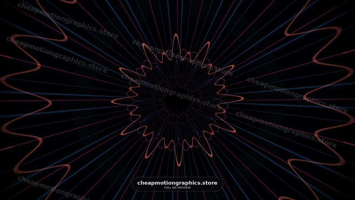 Abstract Neon Radial Wave Pattern