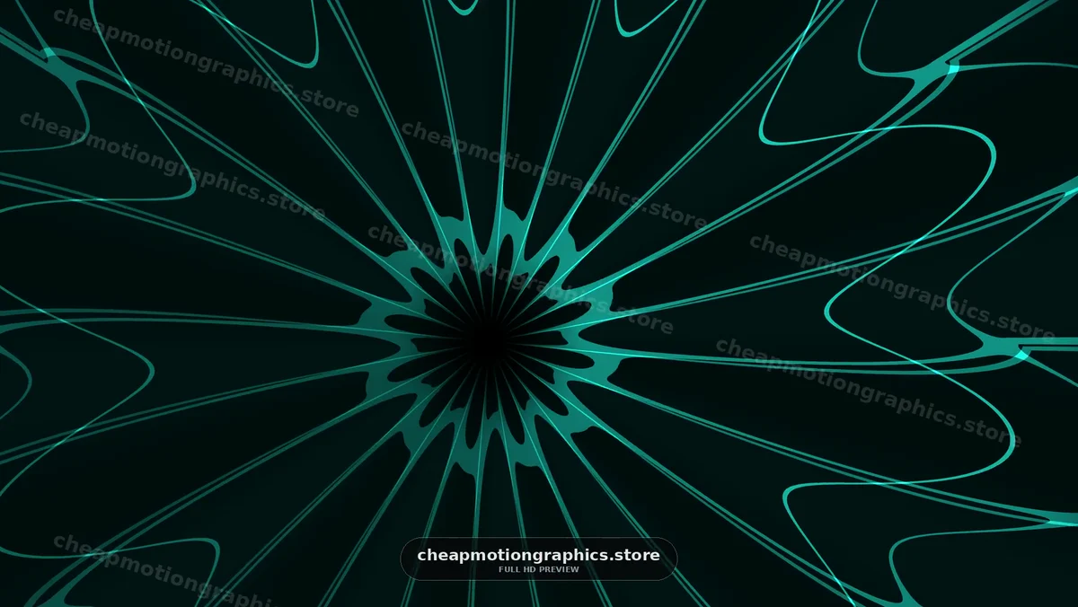 Bright lines swirl in a circular pattern against a dark background