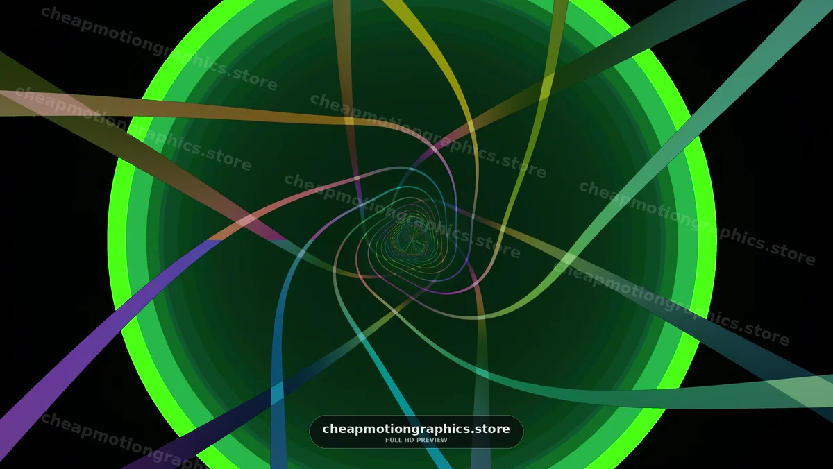 Colorful Abstract Tunnel of Curving Lines