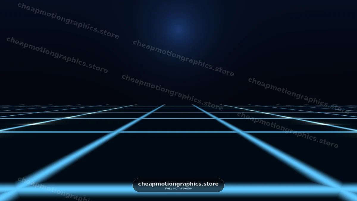 Glowing Blue Grid in Dark Space