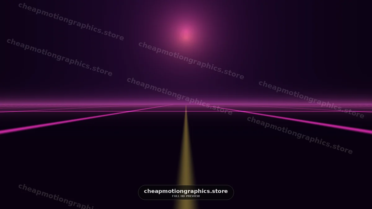 Neon Purple Grid Horizon with Glowing Light