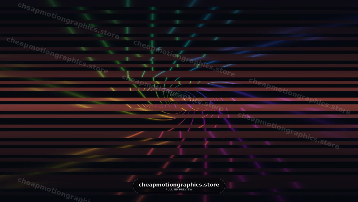 Colorful lines move through a dark space