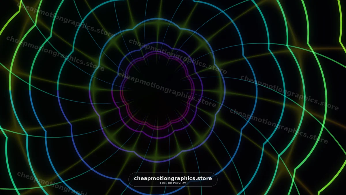 Abstract light pattern in circular design with vibrant colors