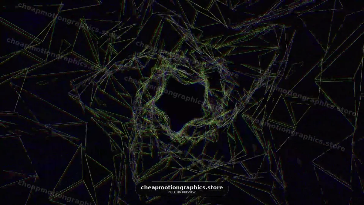 Abstract design featuring geometric shapes in motion