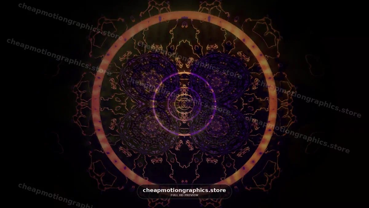 Abstract Purple and Gold Symmetrical Energy Pattern