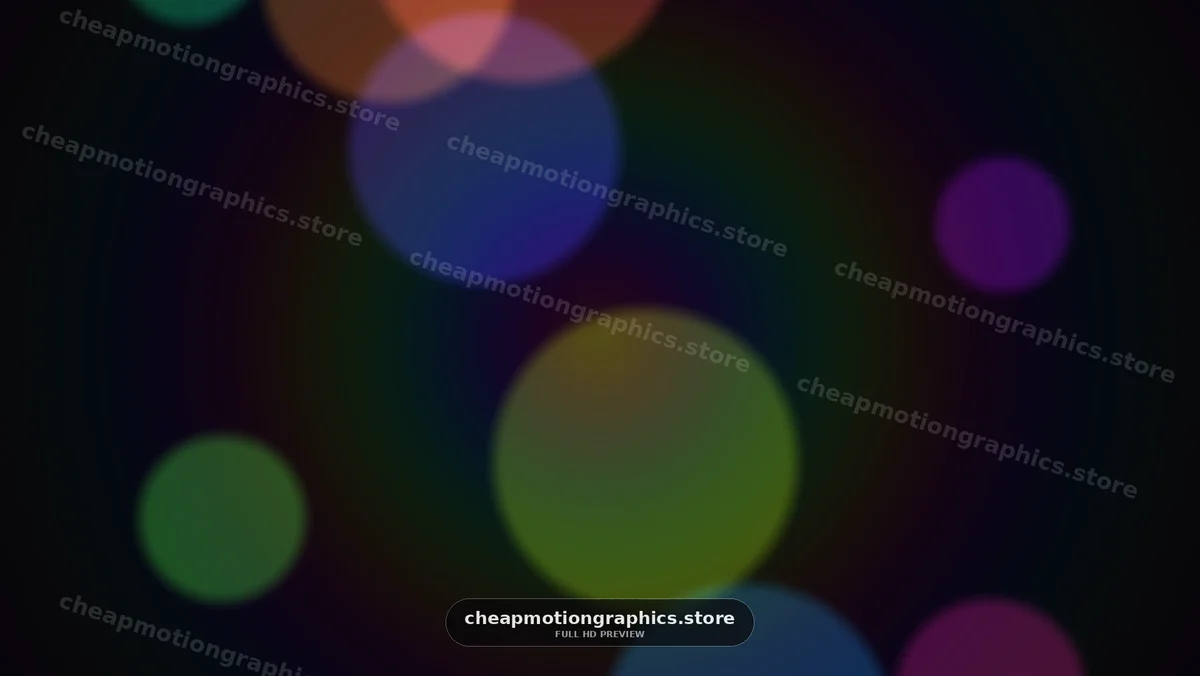 Colorful circular lights moving in a dark space