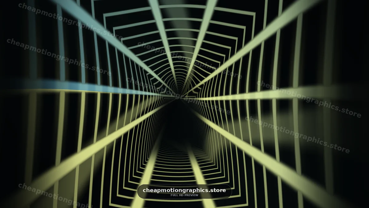 Abstract Geometric Tunnel in Blue Light