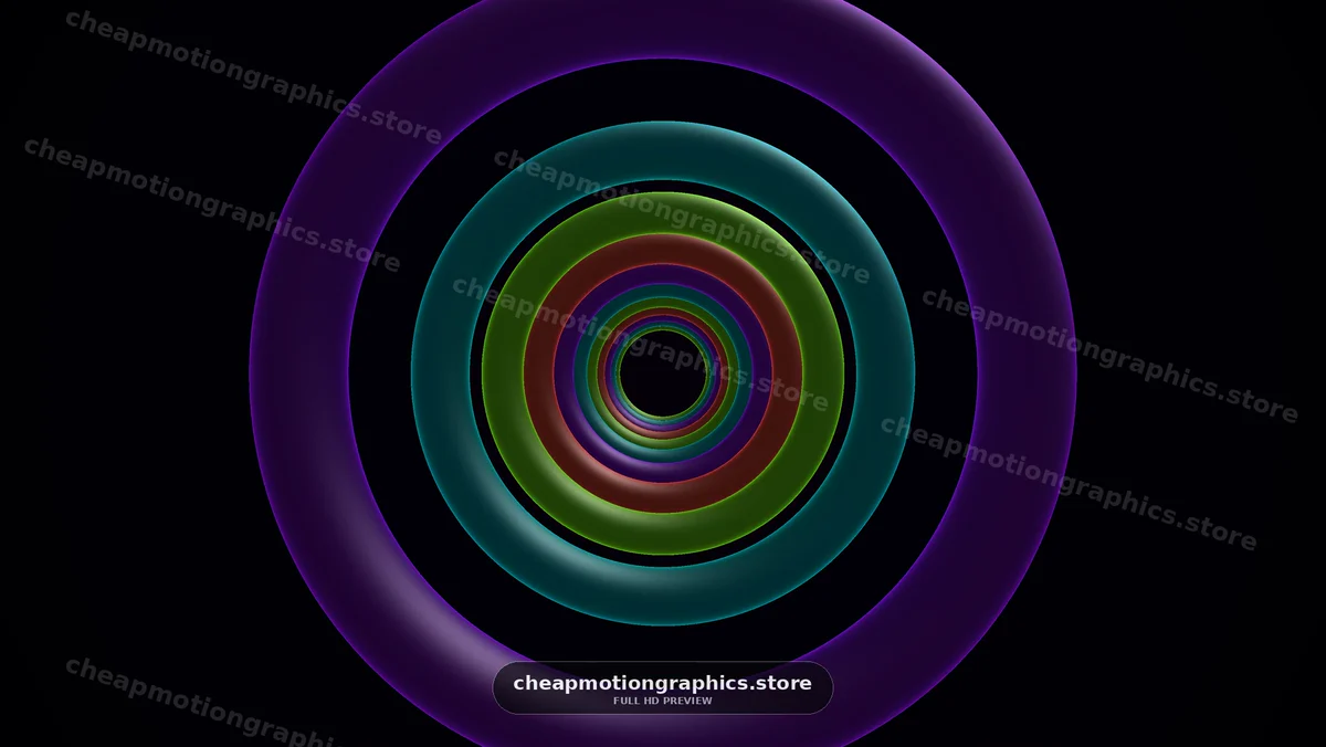 Glowing Multicolored Concentric Rings