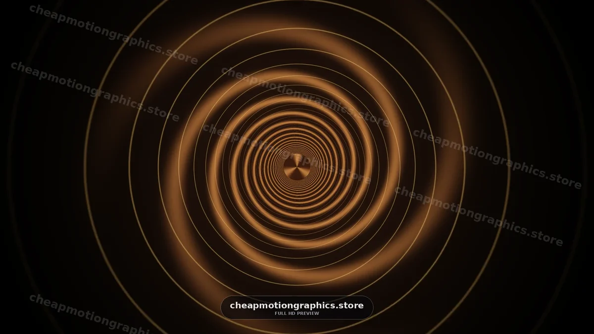 Glowing Golden Concentric Rings on Black