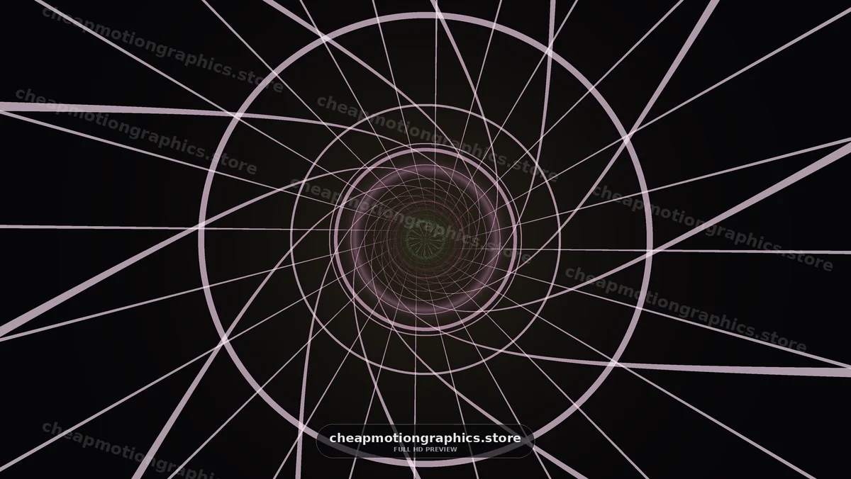 Abstract geometric lines create a tunnel effect on a dark background