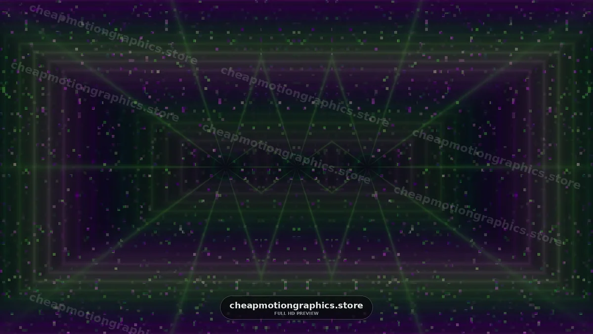Colorful abstract digital tunnel animation with vibrant lights