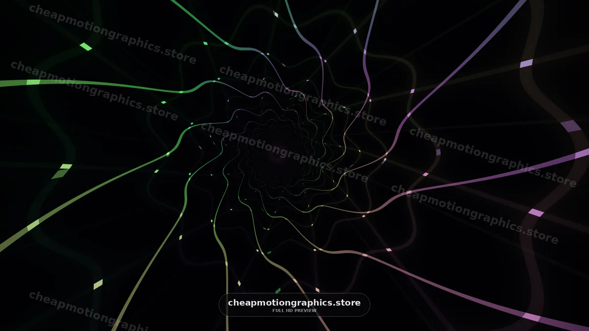 Colorful Wavy Lines Forming Abstract Spiral