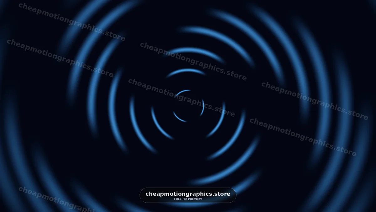 Blue Glowing Concentric Rings on Dark Background
