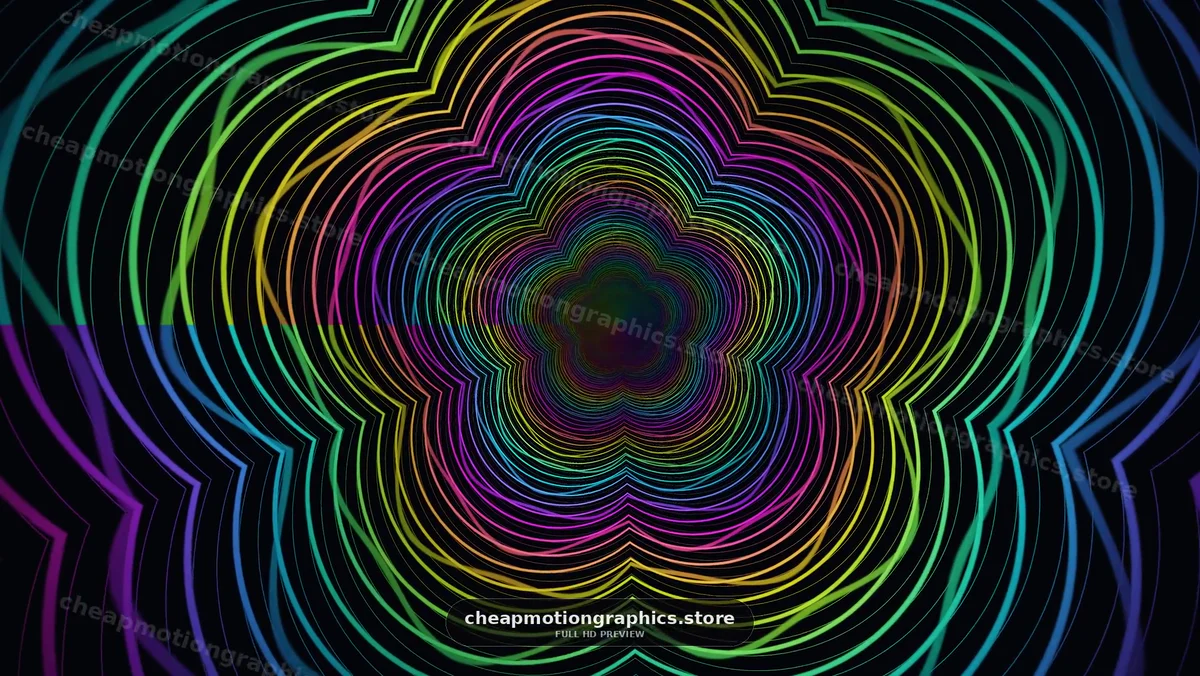 Colorful Concentric Flower Pattern Animation