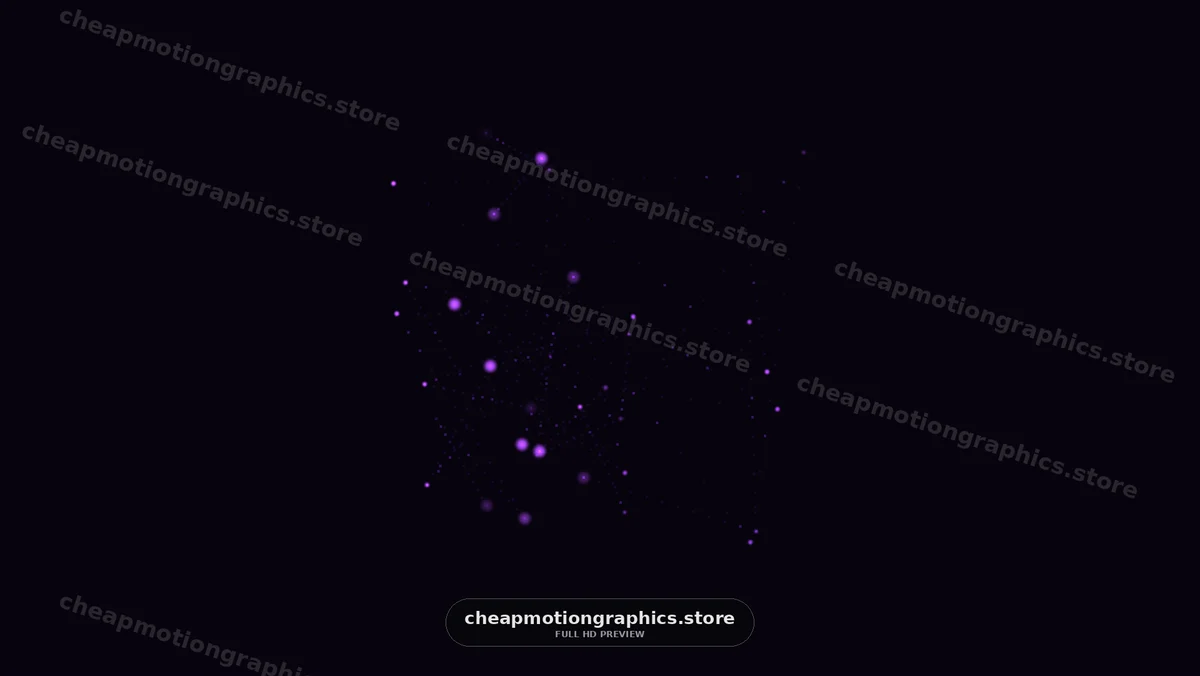 Glowing Purple Particle Network on Black