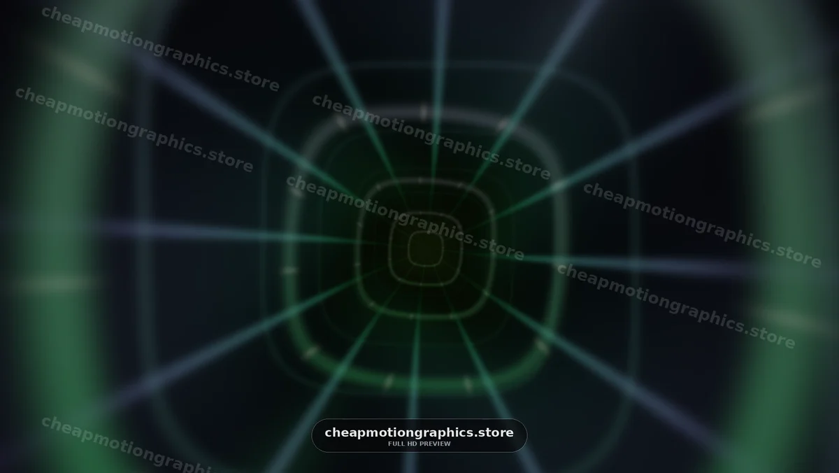 Motion through a tunnel of glowing lines on a dark background