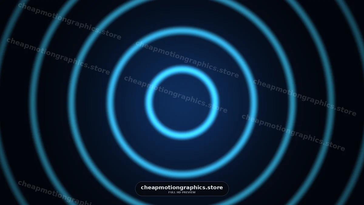 Blue circular waves on dark background create a modern effect