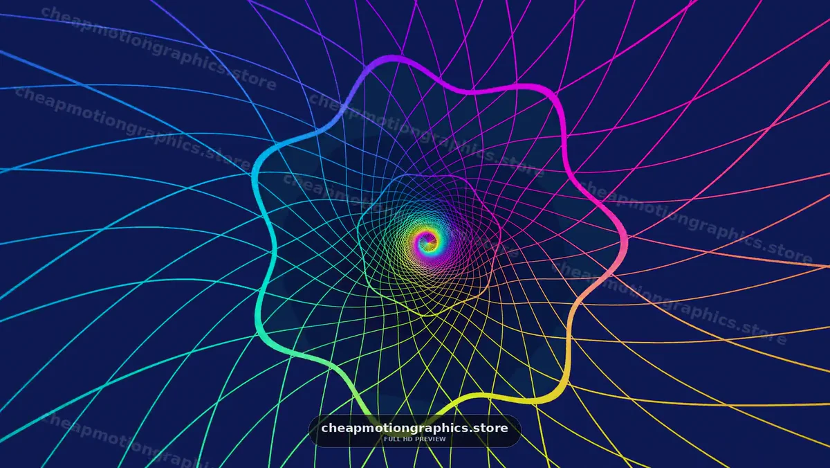 Colorful spiral pattern with lines twisting into a flower shape