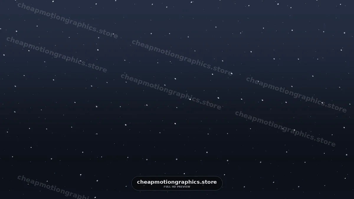 White Snow Falling Against Dark Blue Background