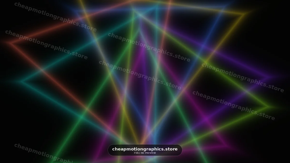 Colorful light patterns create visual effects on a black background