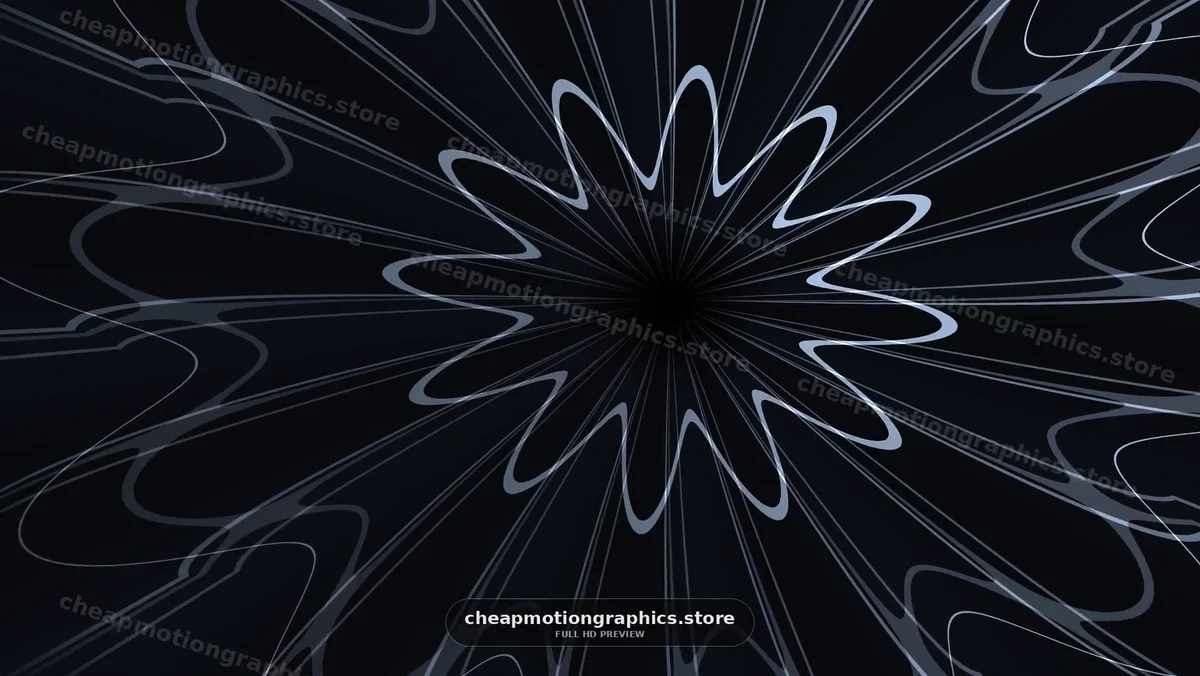 Abstract Radial Lines and Waves on Dark Background
