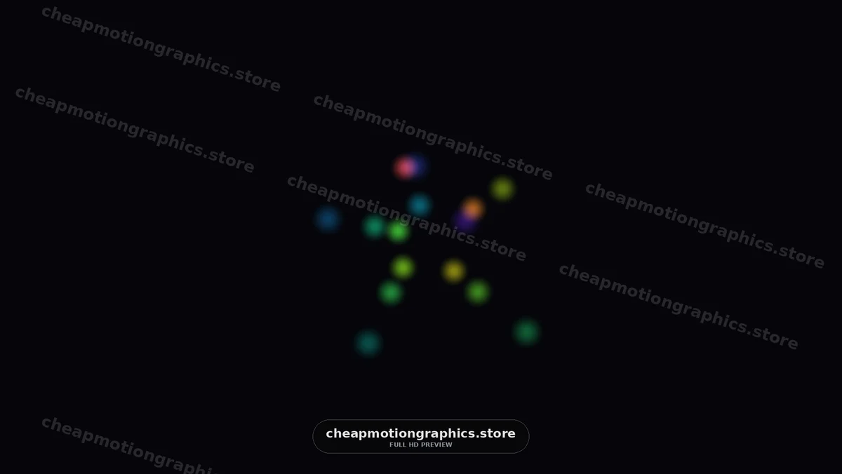 Colorful Blurred Light Dots on Black Background