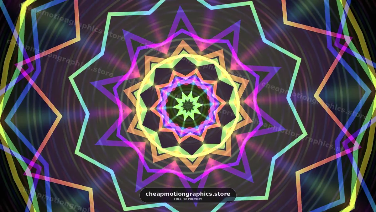 Colorful Geometric Star Mandala Animation