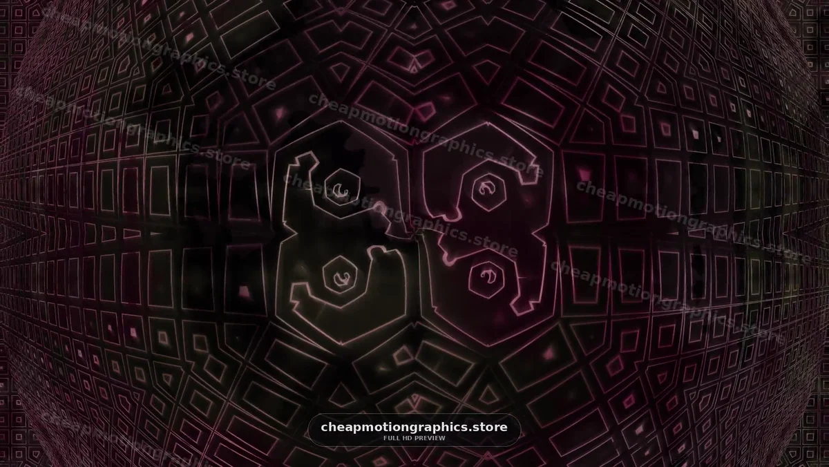Geometric patterns create visual effects in dark space