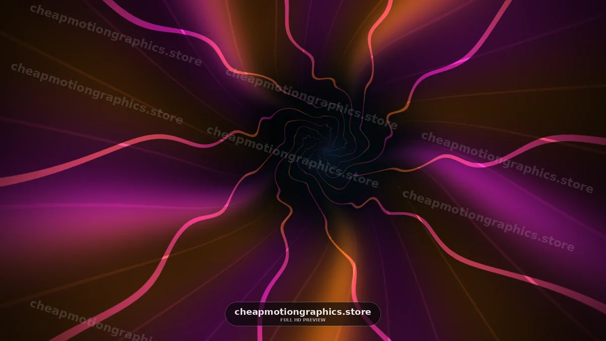 Abstract Neon Lines Forming a Dark Spiral